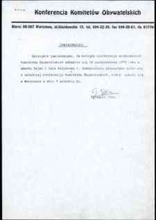 Konferencja Komitet&oacute;w Obywatelskich