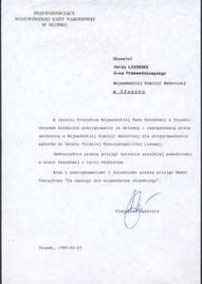[Pismo do Jerzego Lisieckiego]