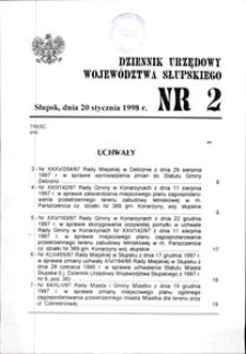 Dziennik Urzędowy Województwa Słupskiego. Nr 2/1998