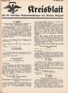 Kreisblatt für die amtlichen Bekanntmachungen des Kreises Belgard 1936 Nr 10