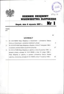 Dziennik Urzędowy Województwa Słupskiego. Nr 1/1997