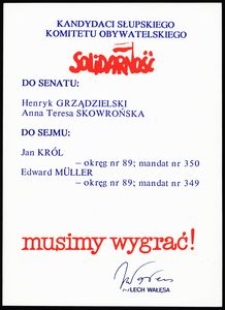 Kandydaci Słupskiego Komitetu Obywatelskiego Solidarność