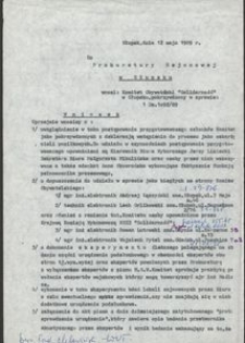 Pismo do Prokuratury Rejonowej w Słupsku