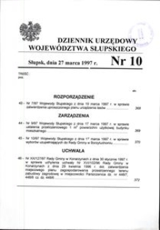 Dziennik Urzędowy Województwa Słupskiego. Nr 10/1997