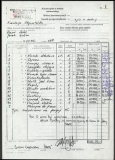 Arkusz spisu z natury uniwersalny