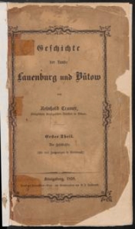 Geschichte der Lande Lauenburg und B&uuml;tow