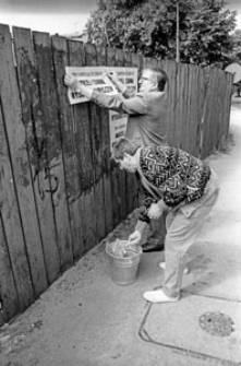 Solidarność 1989 wybory parlamentarne [plakatowanie 2]