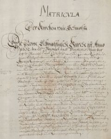 Matricula der Kirchen thue Schmolsin.