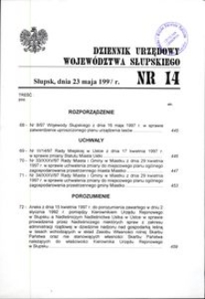 Dziennik Urzędowy Województwa Słupskiego. Nr 14/1997