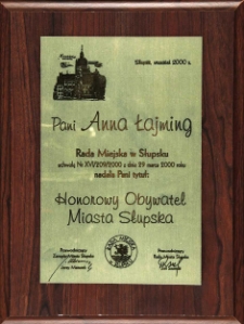 Honorowy Obywatel Miasta Słupska