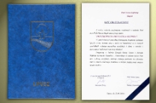Lipusz - List Gratulacyjny [z okazji nadania tytułu Honorowego Obywatela Miasta Słupska]