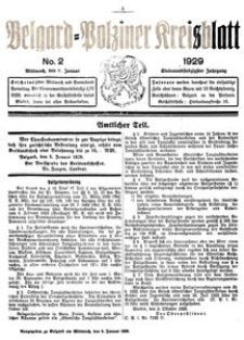 Belgard-Polziner Kreisblatt, 1929, Nr 2