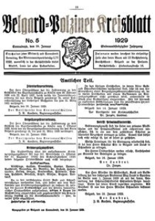 Belgard-Polziner Kreisblatt, 1929, Nr 5