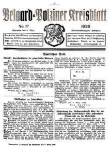 Belgard-Polziner Kreisblatt, 1929, Nr 17