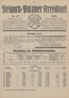 Belgard-Polziner Kreisblatt, 1929, Nr 27