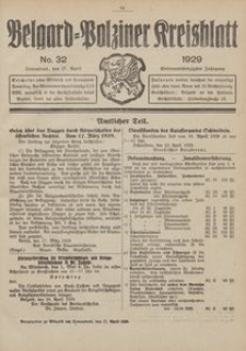 Belgard-Polziner Kreisblatt, 1929, Nr 32