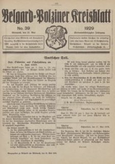 Belgard-Polziner Kreisblatt, 1929, Nr 39