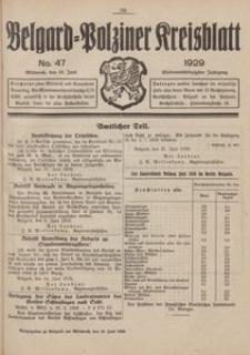 Belgard-Polziner Kreisblatt, 1929, Nr 47