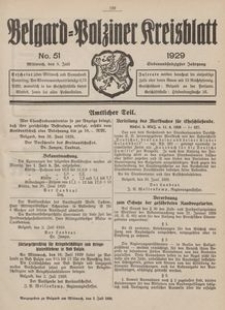 Belgard-Polziner Kreisblatt, 1929, Nr 51