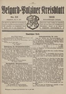 Belgard-Polziner Kreisblatt, 1929, Nr 54