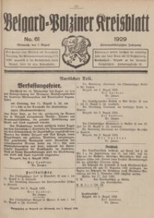 Belgard-Polziner Kreisblatt, 1929, Nr 61