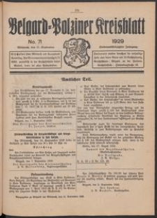 Belgard-Polziner Kreisblatt, 1929, Nr 71