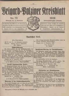 Belgard-Polziner Kreisblatt, 1929, Nr 73