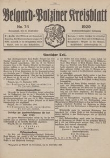 Belgard-Polziner Kreisblatt, 1929, Nr 74