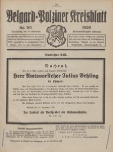 Belgard-Polziner Kreisblatt, 1929, Nr 90