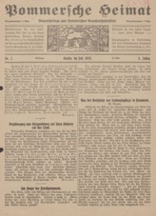 Pommersche Heimat. Monatsbeilage zum Pommerschen Genossenschaftsblatt Nr. 7/1916