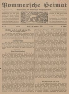 Pommersche Heimat. Monatsbeilage zum Pommerschen Genossenschaftsblatt Nr. 12/1916