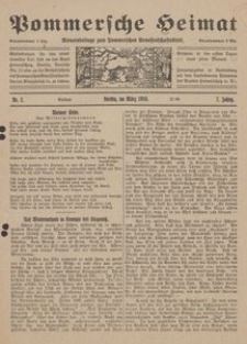 Pommersche Heimat. Monatsbeilage zum Pommerschen Genossenschaftsblatt Nr. 2/1918