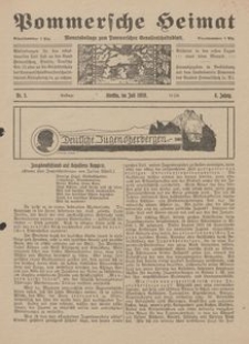 Pommersche Heimat. Monatsbeilage zum Pommerschen Genossenschaftsblatt Nr. 5/1919