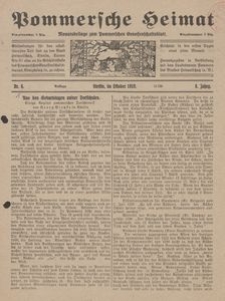 Pommersche Heimat. Monatsbeilage zum Pommerschen Genossenschaftsblatt Nr. 8/1919