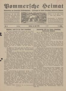 Pommersche Heimat. Monatsbeilage zum Pommerschen Genossenschaftsblatt. - Mitteilungen des Bundes Heimatschutz, Landesverein Pommern Nr. 6/1920