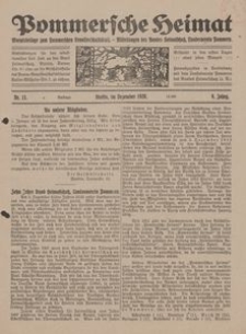 Pommersche Heimat. Monatsbeilage zum Pommerschen Genossenschaftsblatt. - Mitteilungen des Bundes Heimatschutz, Landesverein Pommern Nr. 11/1920