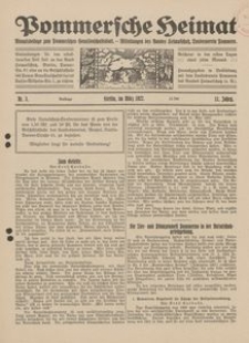 Pommersche Heimat. Monatsbeilage zum Pommerschen Genossenschaftsblatt. - Mitteilungen des Bundes Heimatschutz, Landesverein Pommern Nr. 3/1922