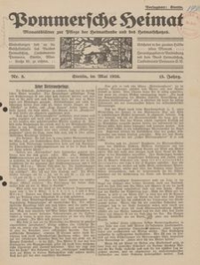 Pommersche Heimat. Monatsblätter zur Pflege der Heimatkunde und des Heimatschutzes Nr. 5/1926