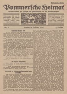 Pommersche Heimat. Monatsbl&auml;tter zur Pflege der Heimatkunde und des Heimatschutzes Nr. 2/1928
