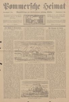 Pommersche Heimat. Monatsbeilage zur F&uuml;rstentumer Zeitung, K&ouml;slin Nr. 7/1913