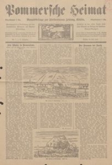 Pommersche Heimat. Monatsbeilage zur Fürstentumer Zeitung, Köslin Nr. 7/1913