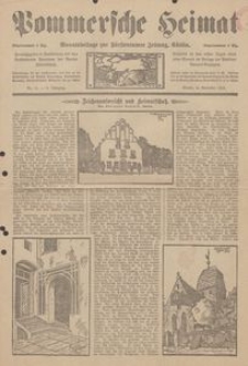 Pommersche Heimat. Monatsbeilage zur Fürstentumer Zeitung, Köslin Nr. 11/1913