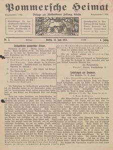 Pommersche Heimat. Beilage zur F&uuml;rstentumer Zeitung, K&ouml;slin Nr. 3/1915