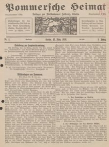 Pommersche Heimat. Beilage zur Fürstentumer Zeitung, Köslin Nr. 3/1916