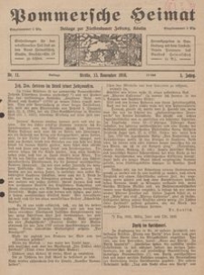 Pommersche Heimat. Beilage zur Fürstentumer Zeitung, Köslin Nr. 11/1916