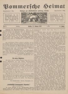 Pommersche Heimat. Beilage zur F&uuml;rstentumer Zeitung, K&ouml;slin Nr. 9/1917