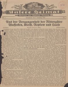 Unsere Heimat. Beilage zur K&ouml;sliner Zeitung Nr. 1/1935