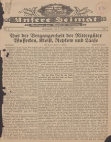 Unsere Heimat. Beilage zur Kösliner Zeitung Nr. 1/1935