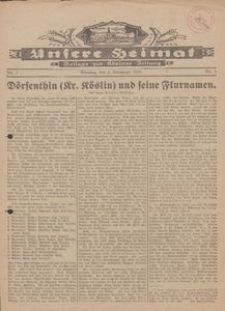 Unsere Heimat. Beilage zur K&ouml;sliner Zeitung Nr. 3/1930