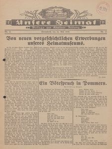 Unsere Heimat. Beilage zur K&ouml;sliner Zeitung Nr. 11/1930